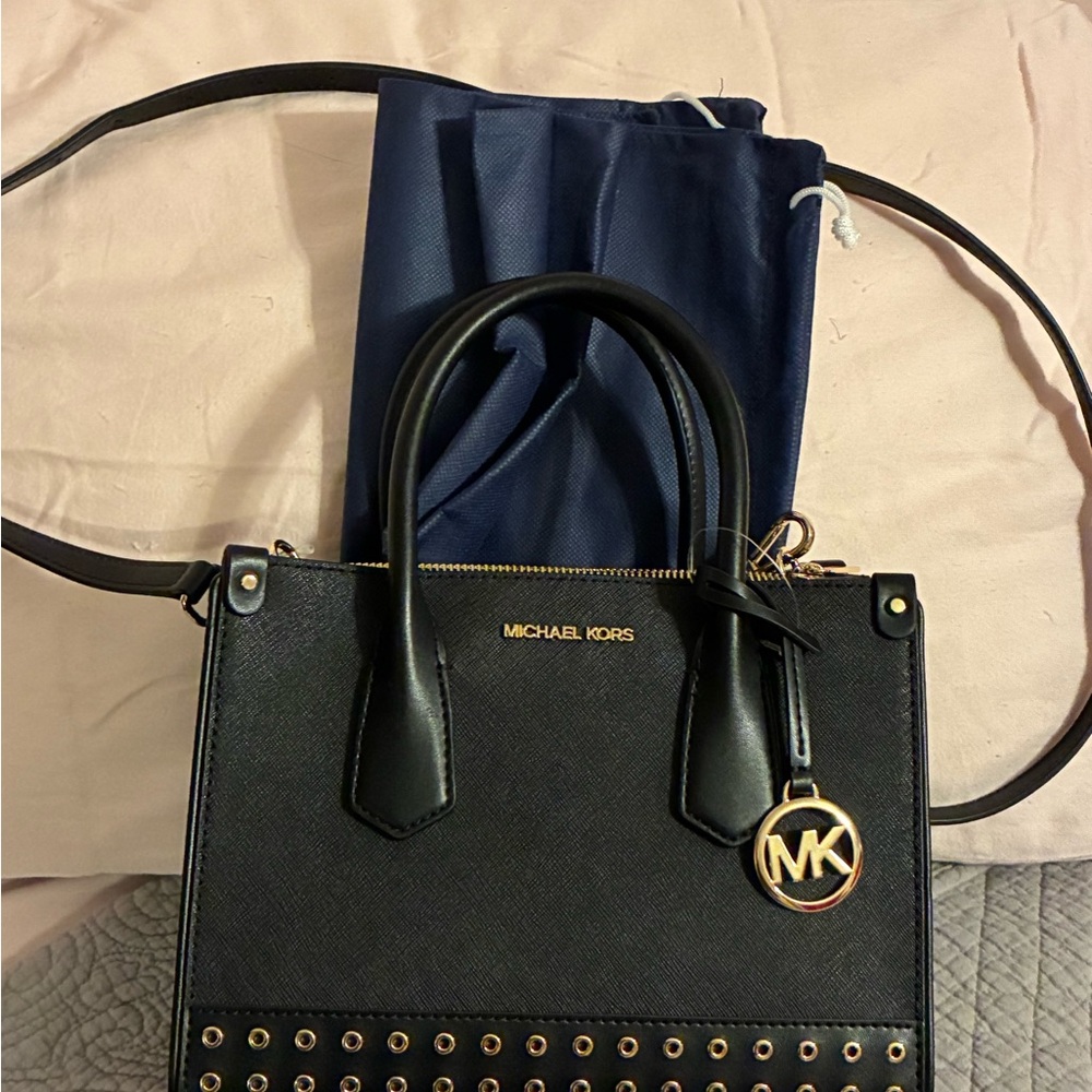 Michael Kors Black Tote with Gold Details